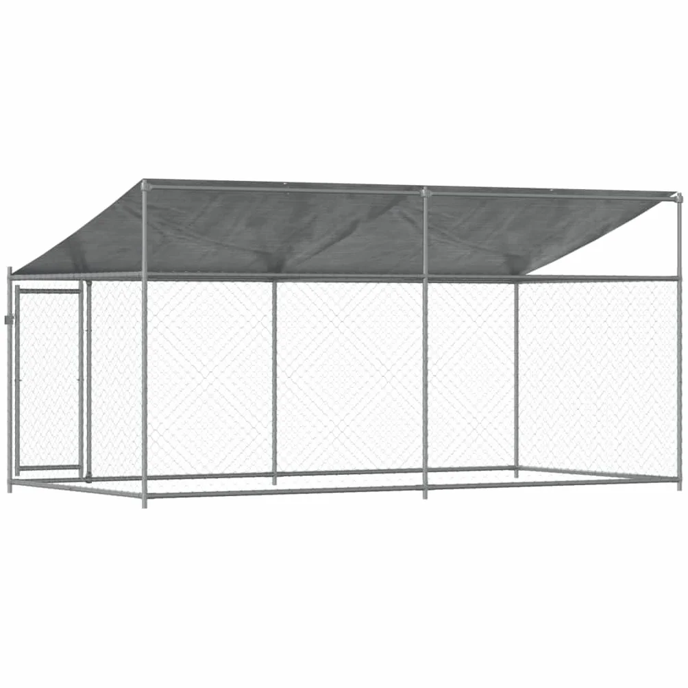 Festnight Perrera de Exterior con Toldo Gallinero de Exterior Grande Jaula para Perros con Cerradura Caseta para Perros Mascotas Animales Perro Grande Exterior 4 x 2 x 2 m