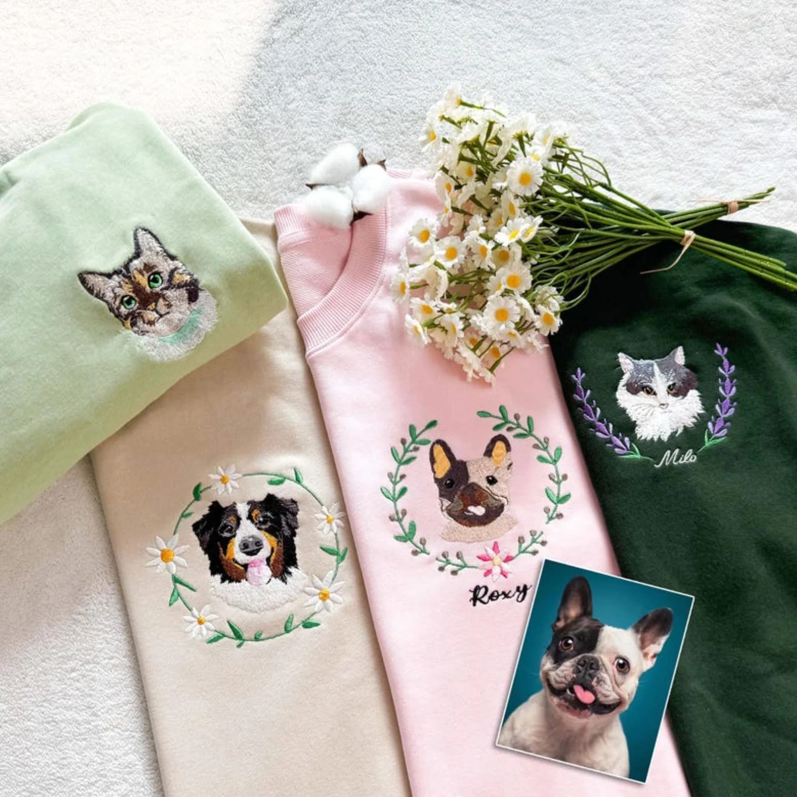 Sudadera personalizada para mascotas, foto de mascota + nombre, suéter personalizado con retrato de perro, sudadera personalizada para perro, sudadera con capucha de cuello redondo para gato, regalo
