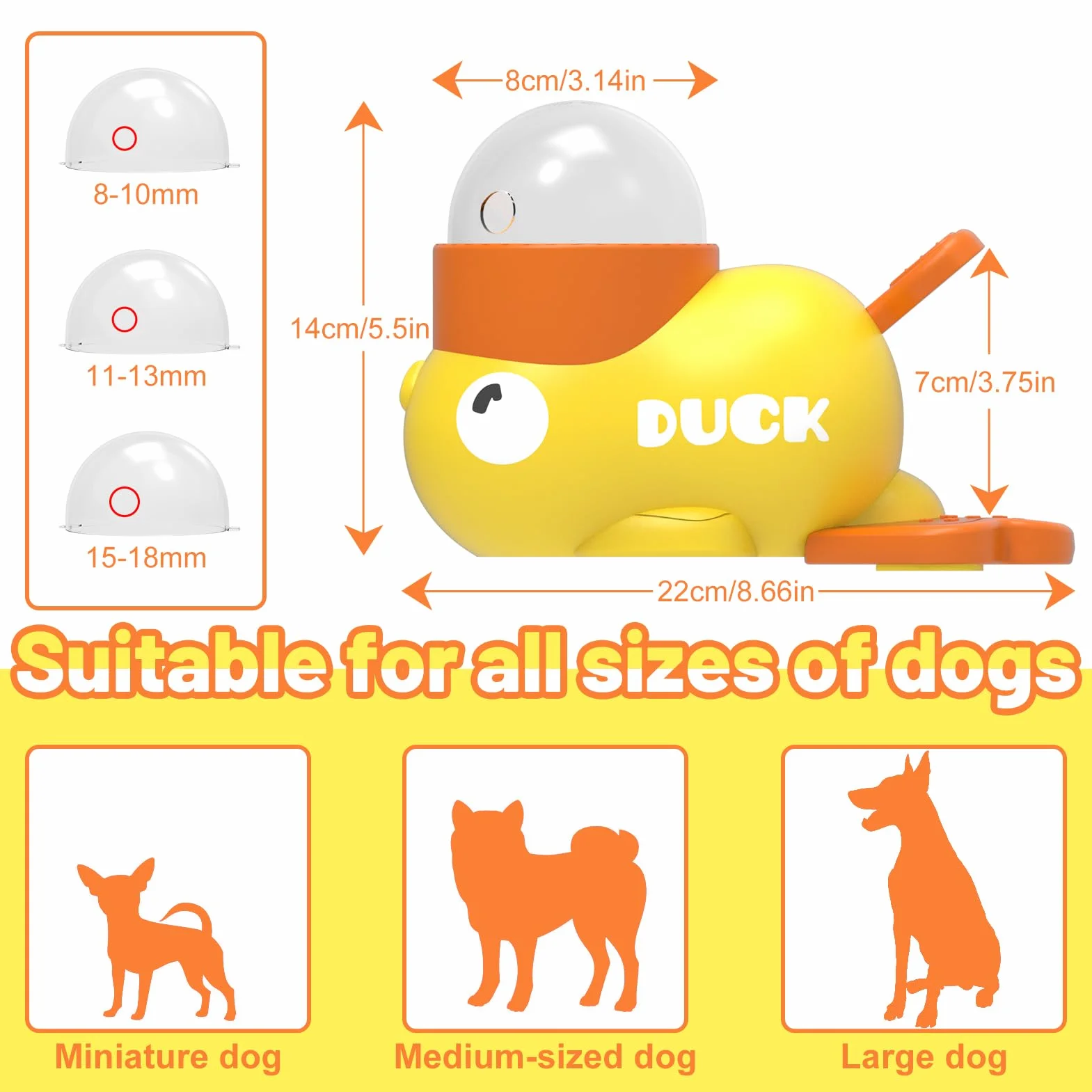 Juguete Interactivo para Perros y Gatos Duck Dog Treat Dispenser Alimentador Lento para Perro Perros Apto para Cualquier Raza Puzzle Perros De Regalo