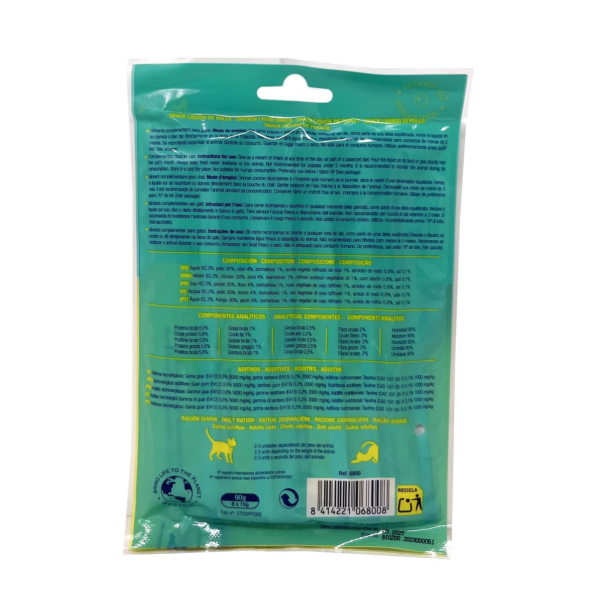 Biozoo Gato Snack Pollo Atun 6U - Delicioso aperitivo para gatos - N/A