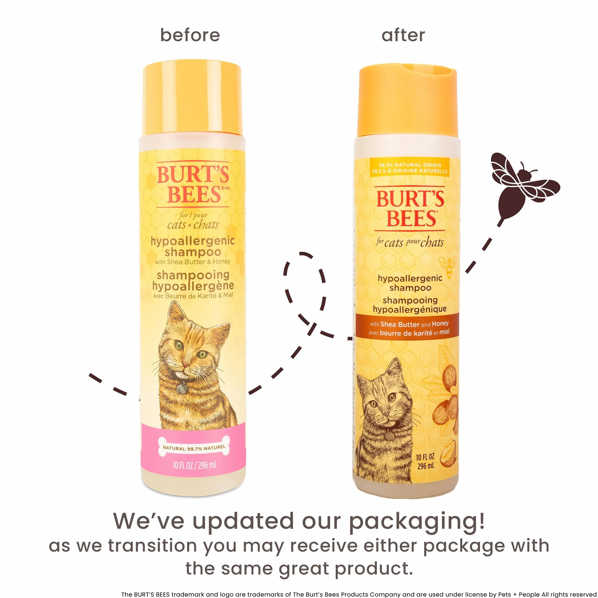 Burt 's Bees - Champú para gato, natural, hipoalergénico