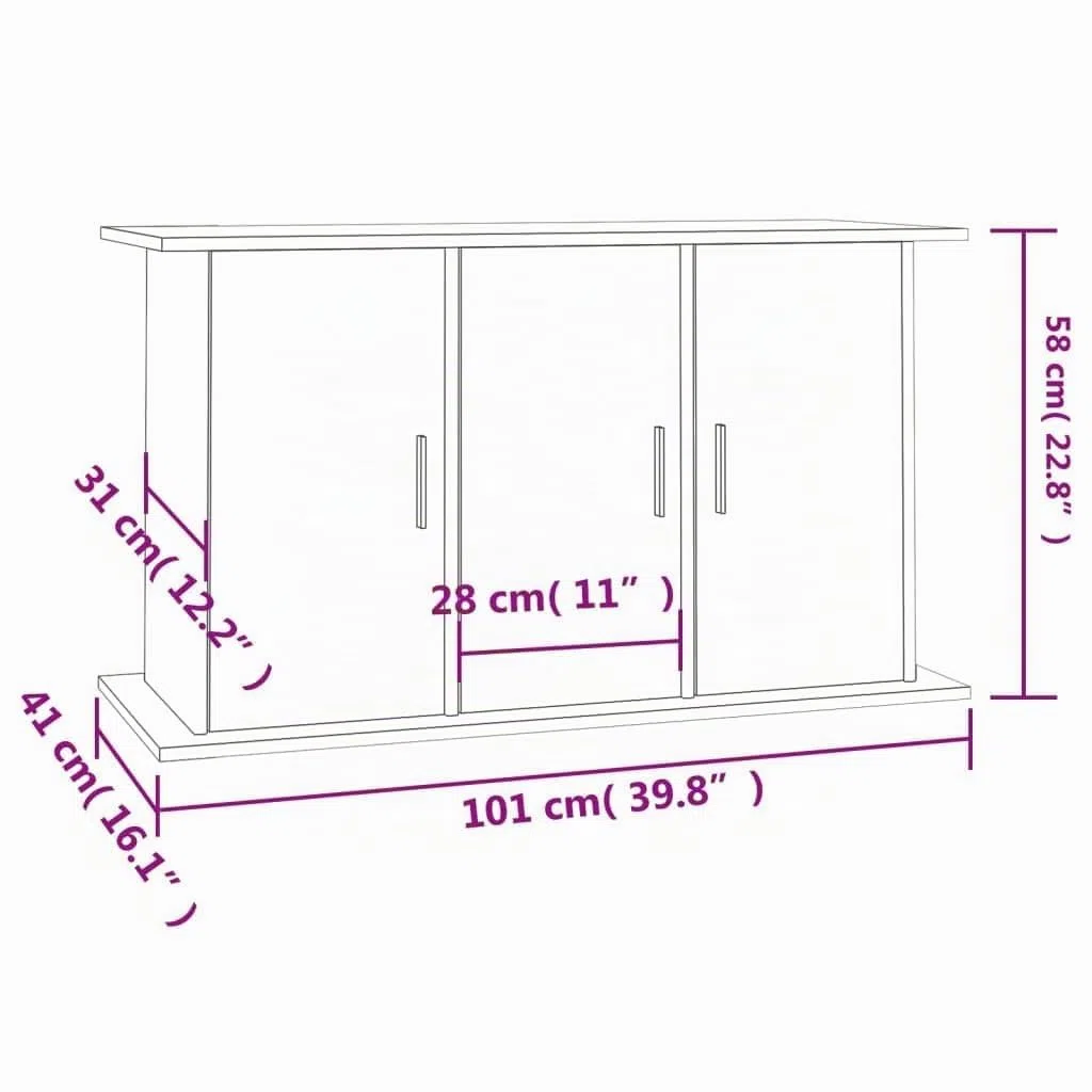 Homgoday Soporte para Acuario, Armario Inferior con 6 Compartimentos, Mesa de Acuario para Soporte Seguro, Color Blanco, 101 x 41 x 58 cm