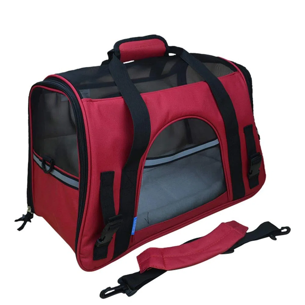 Chenzinan Mochila Mascota, Gato Que Lleva el rectángulo, el Perro Portátil Jaula Transpirable Bolsa de Gato, 43 * 20 * 29cm (Color : Red, Size : 43 * 20 * 29cm)