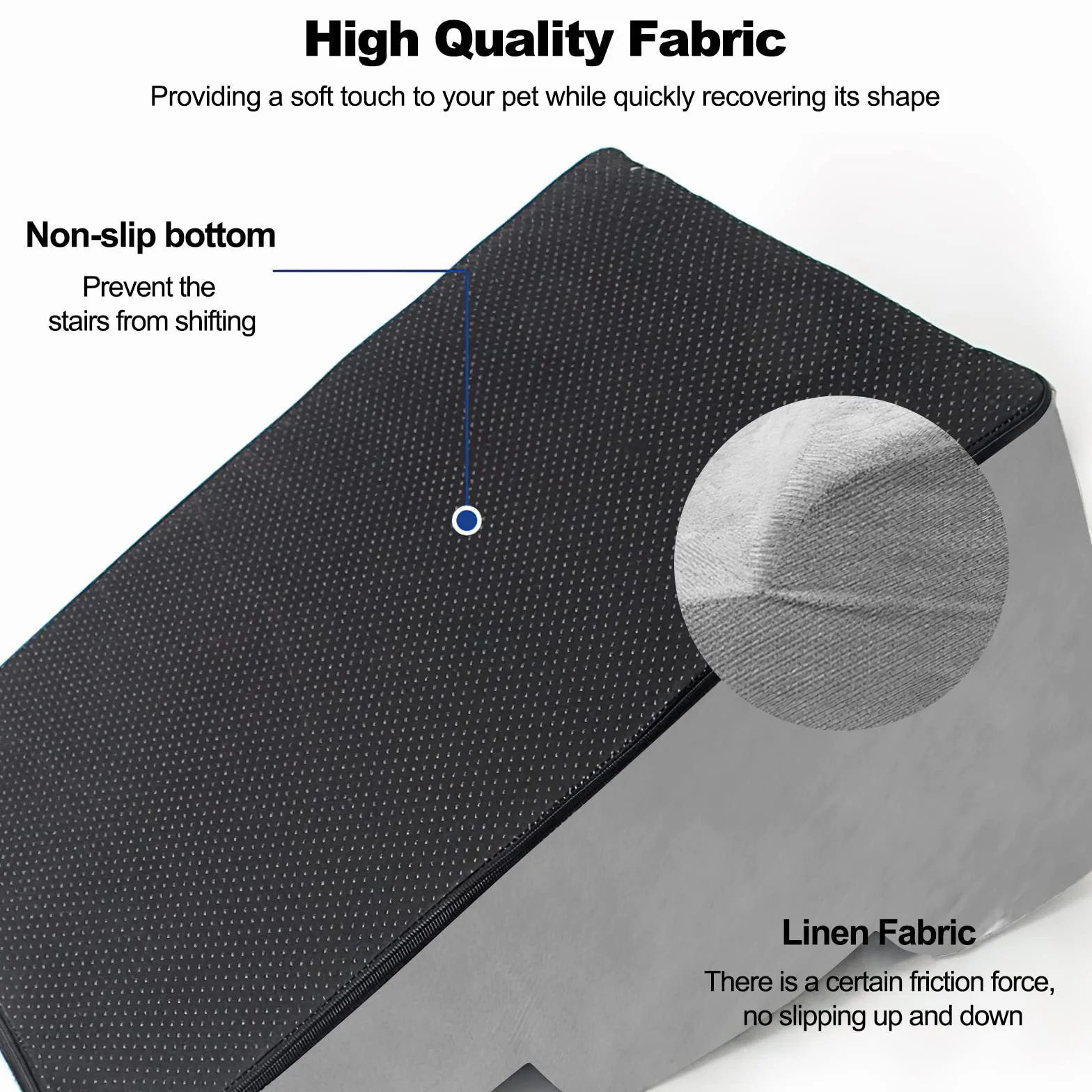 Galatée Escaleras para Perros, Escaleras para Mascotas Extraíbles y Lavables, Rampa para Mascotas Antideslizante De 4 Escalones, Escalones para Perros para Sofá De Cama Alta(Azul Oscuro)