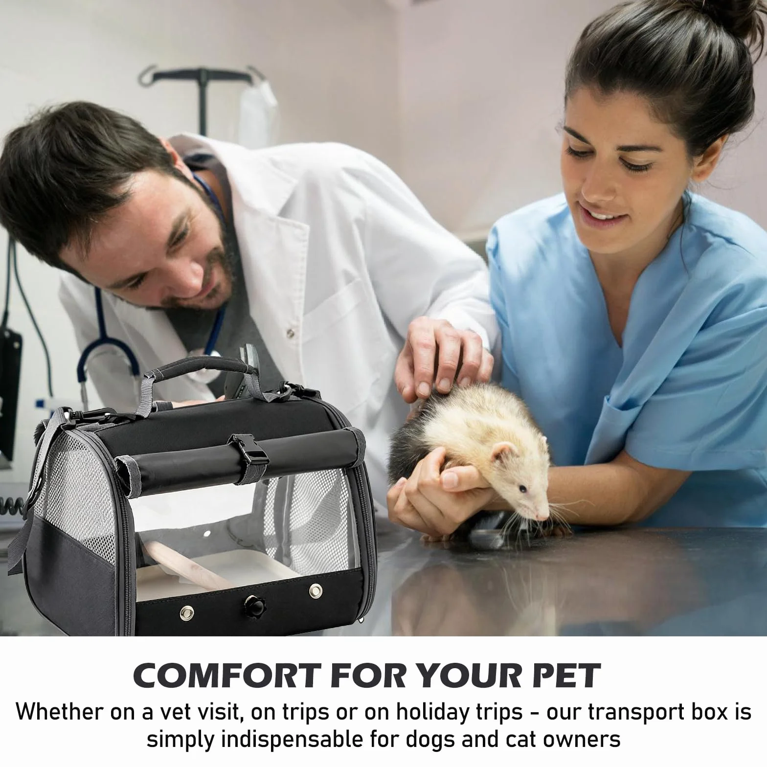 Bolsa de transporte para loros, cobayas con asiento de pie y bandeja, caja de transporte para conejos, bolsa de viaje para cobayas, bolsa de transporte para pájaros ornamentales, plegable
