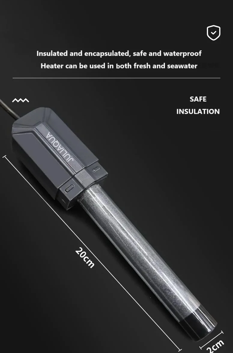 Calentador de Acuario con Pantalla de Temperatura Eco Calentador Ajustable 25W/50W/100W/200W/300W/500W (E-50W)
