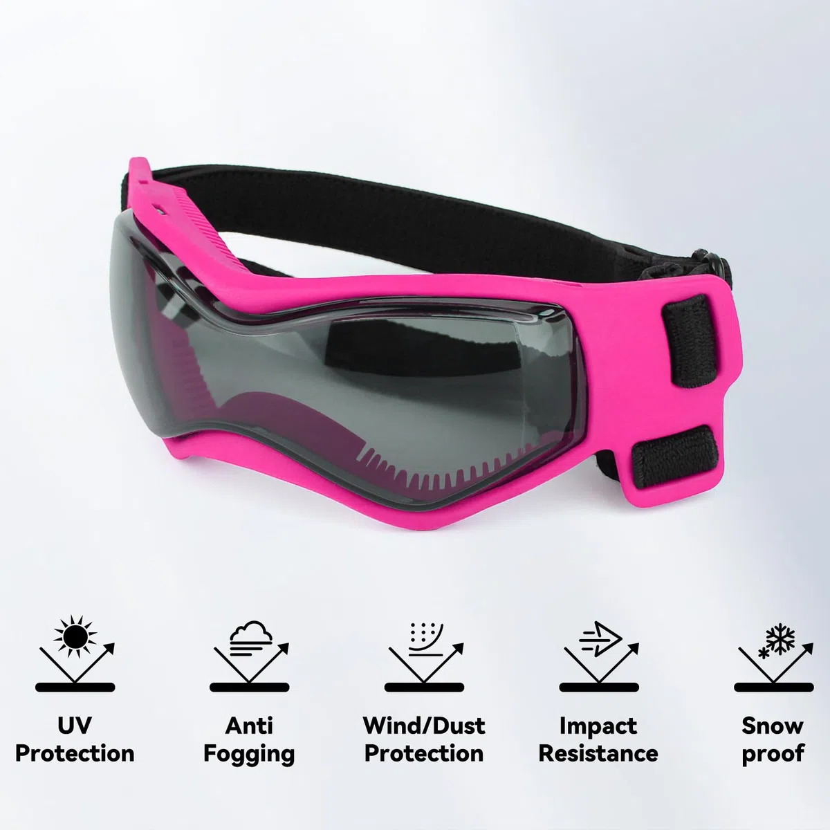 Namsan Gafas para perros de razas pequeñas, protección UV para perros pequeños, lentes de sol para cachorros, resistentes al viento, a prueba de polvo, protección ocular para conducir, ajustables