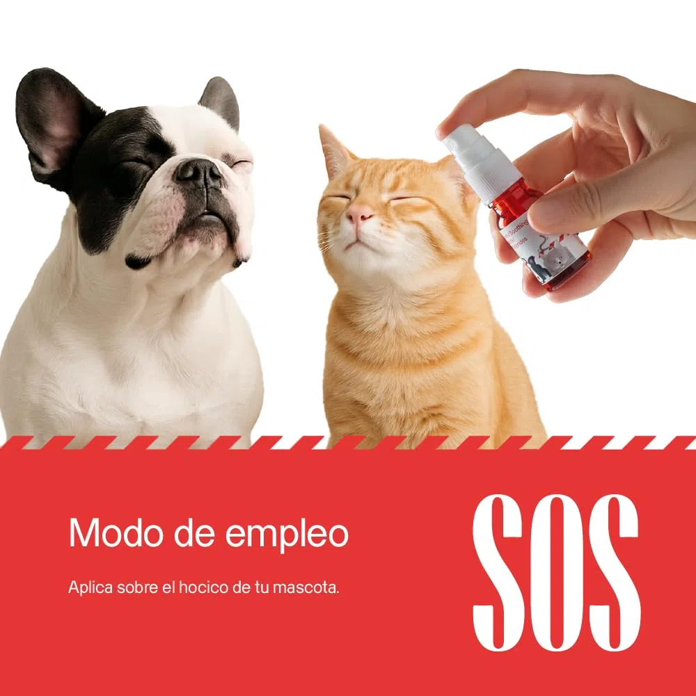 SOS Spray 10ml VOTUM - Tranquilizante para Perros y Gatos, Uso Diario Calmante Perros Vegano Antiestrés Tranquilizante para Gatos Natural Anti Estrés Perro y Calmante Gatos