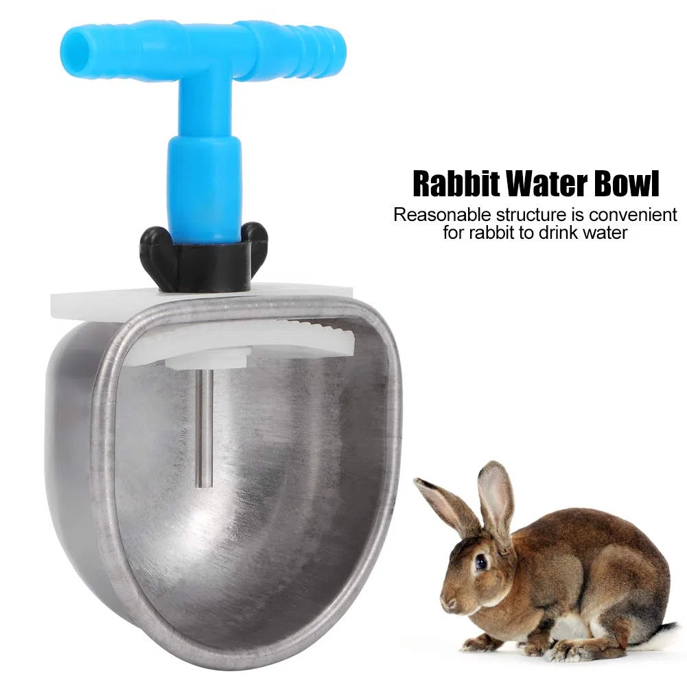 Dispensador de Agua de Conejo, 5 Piezas, de Acero Inoxidable, de Conejo, Accesorios automáticos, tazón para Beber, Accesorio de Granja (Small Bowl)