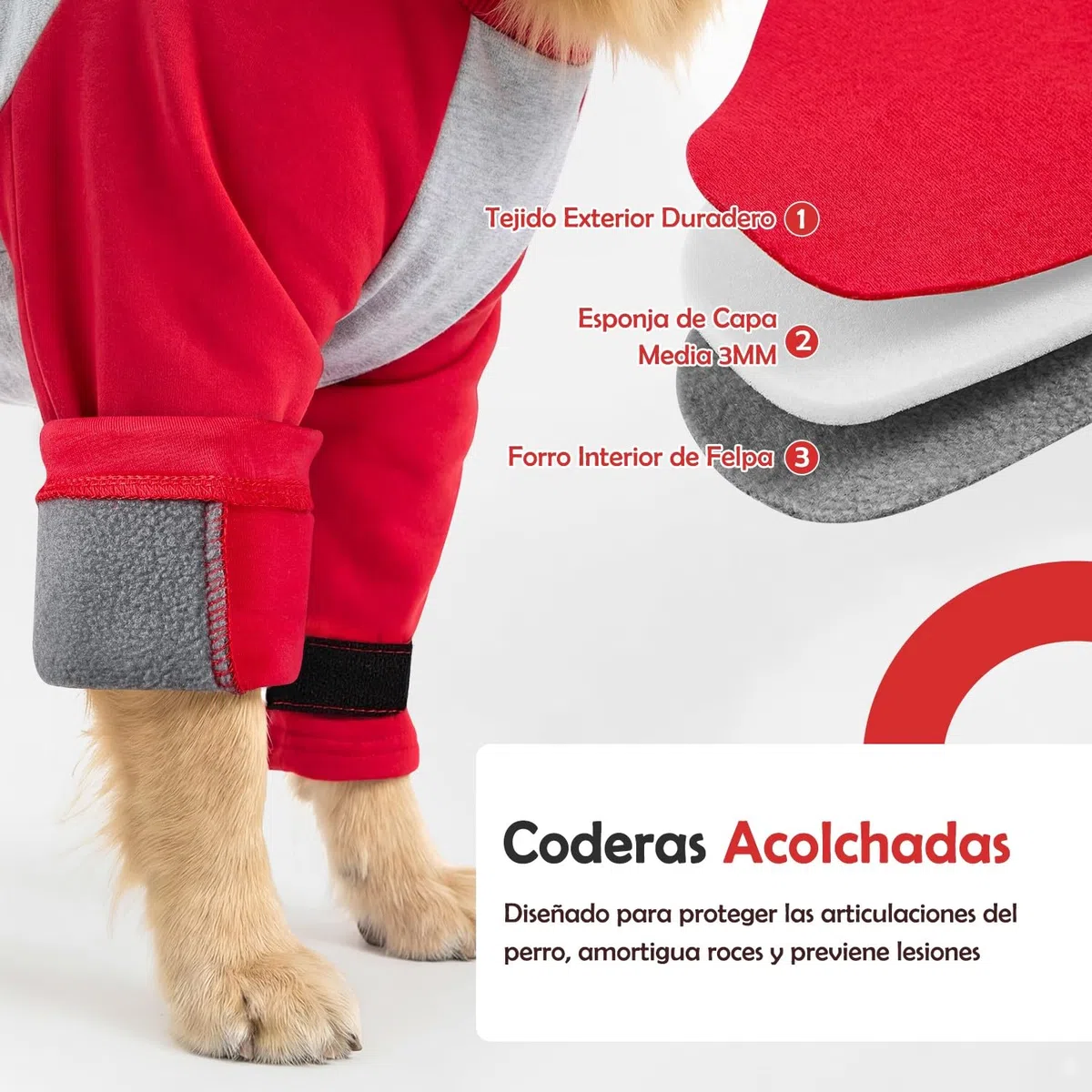 SlowTon Traje de Recuperación para Patas Delanteras de Perro – Protector de Codo de Manga Larga con Forro Polar Grueso para Evitar el Lamer y Morder, Ideal para Cuidado de Heridas