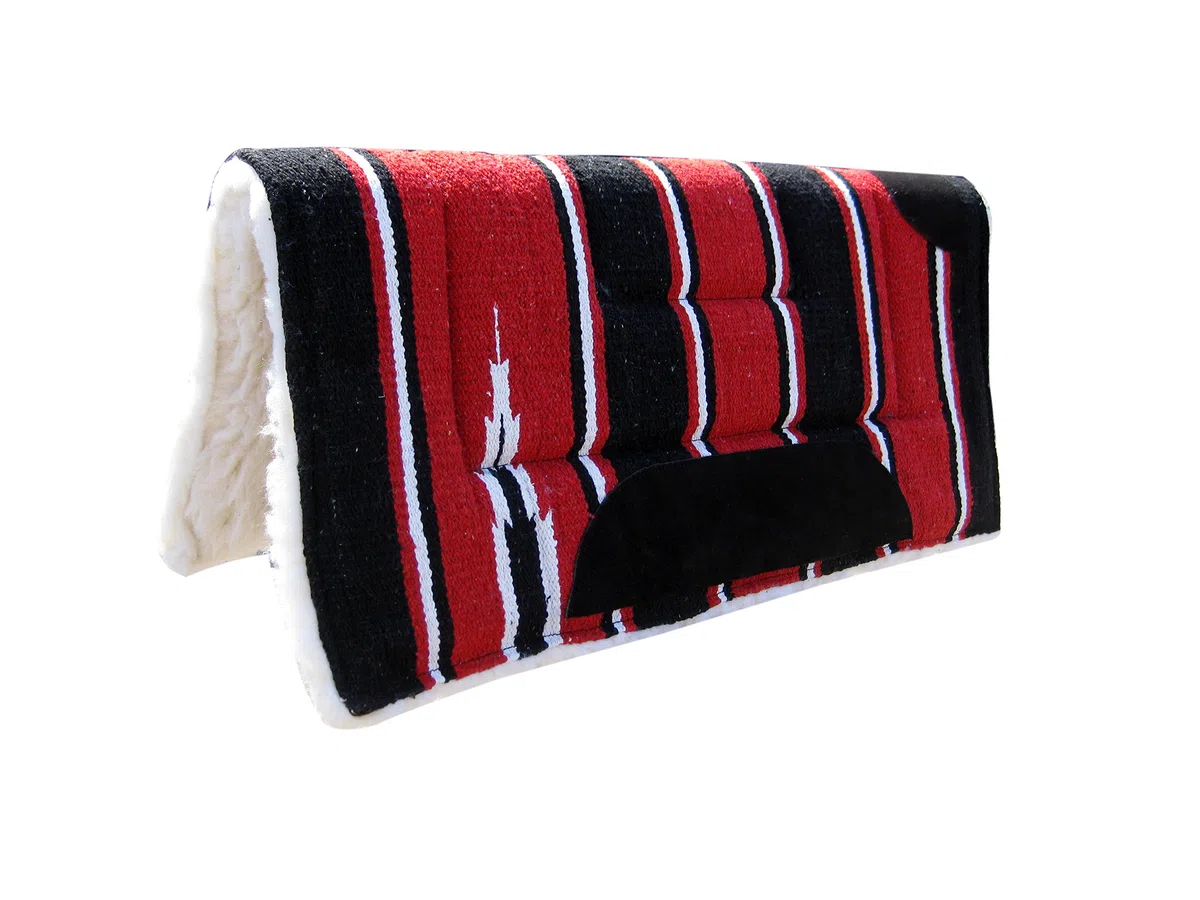 Western - Cojín para silla de montar (32 x 32 cm, 3,8 cm), color rojo