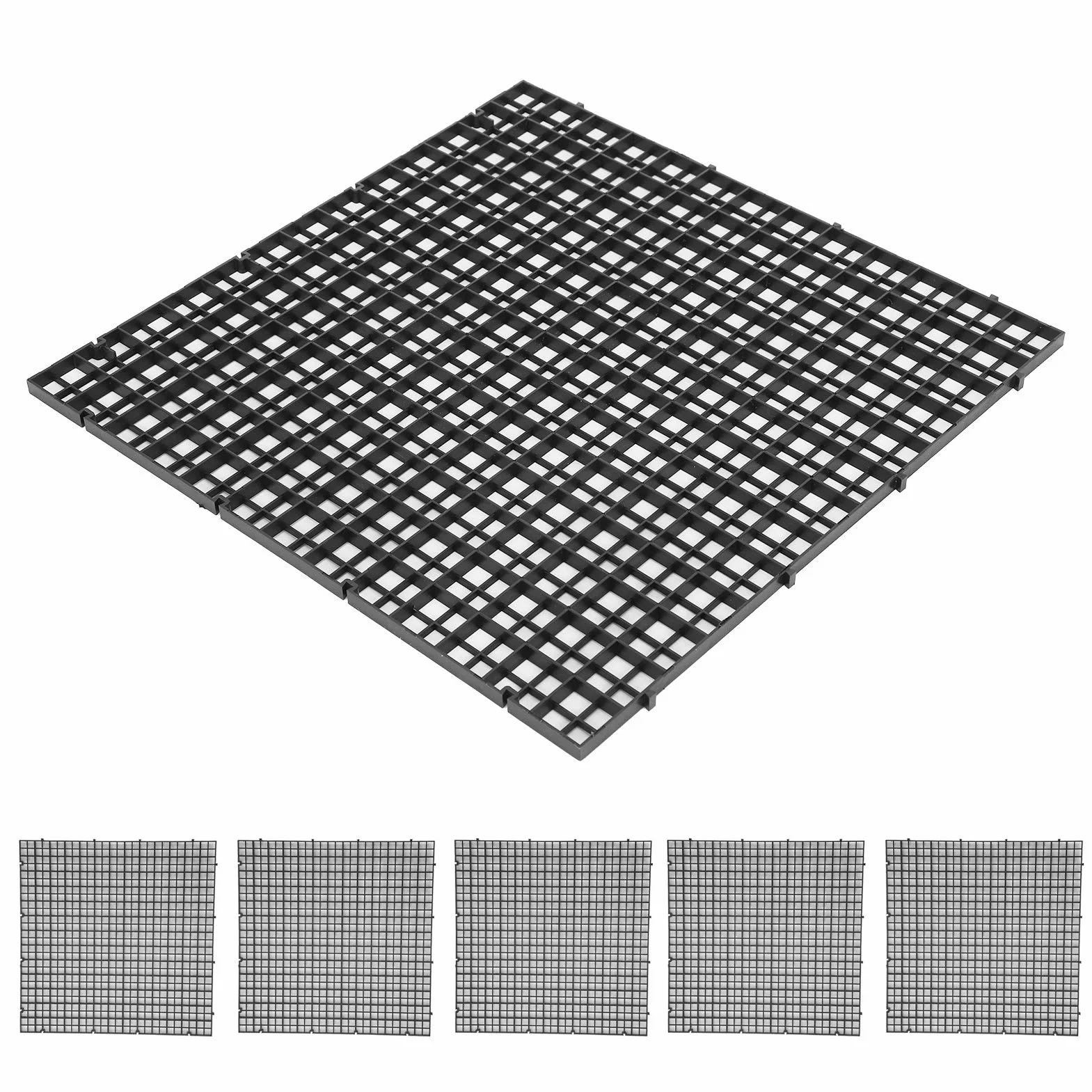 6 uds, Separador de Tanque de Peces de Acuario, Tablero de Aislamiento, Filtro Inferior, Placa de Rejilla, divisores, Empalme de Corte de Caja para cría Mixta(Negro)