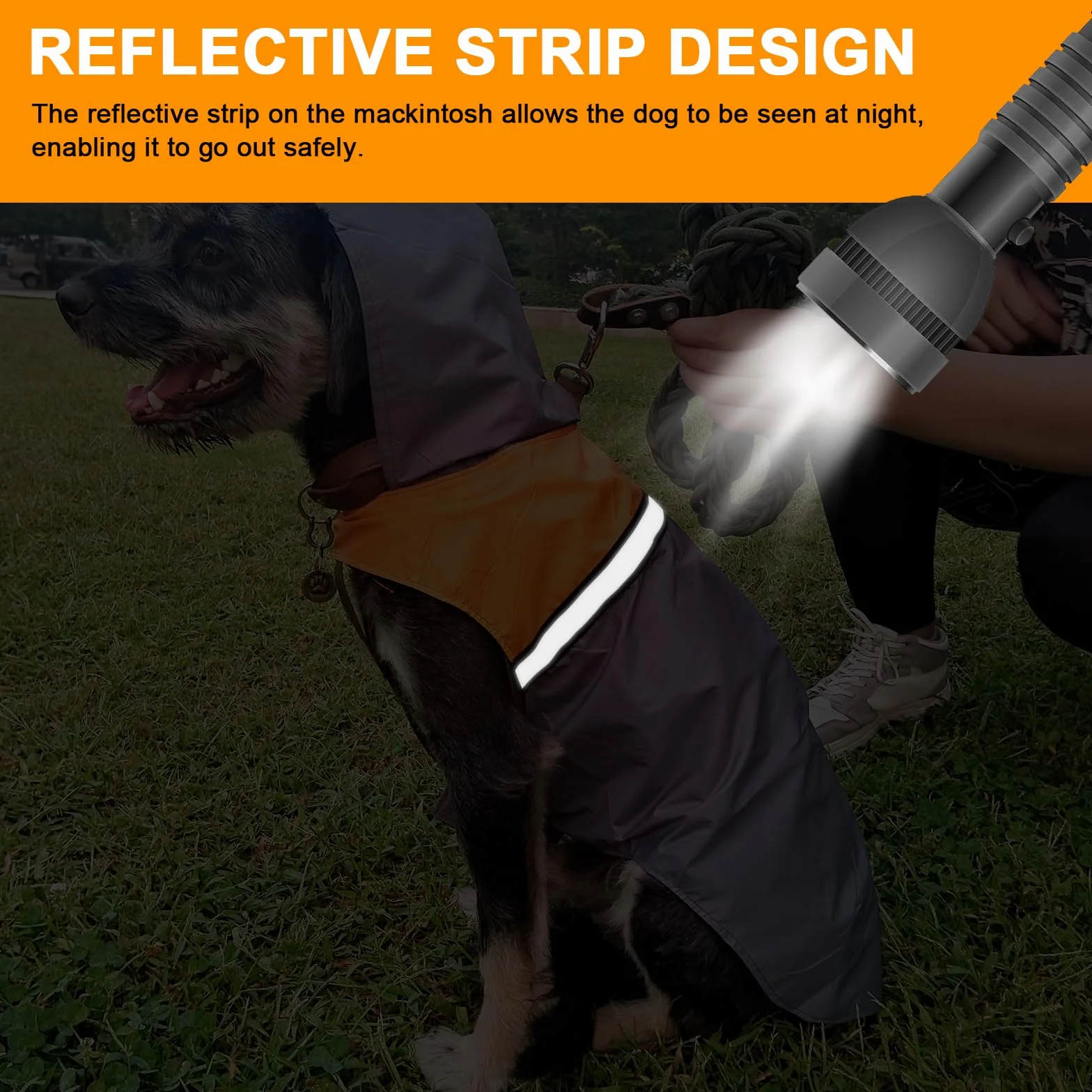 Impermeable para Perros con Capucha y Tiras reflectoras seguras, Chubasquero de Perro Ultra-Light Transpirable, Chubasquero para Perros Mascotas para Perro Pequeño Mediano y Grande (Medium)