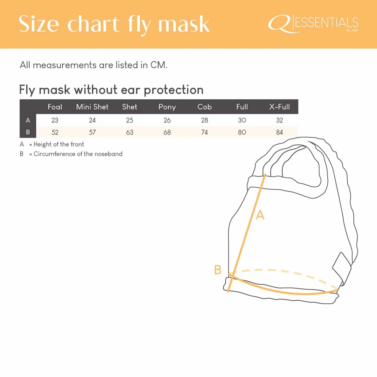 Máscara de protección para las orejas de moscas QHP sin mosquitera y negro