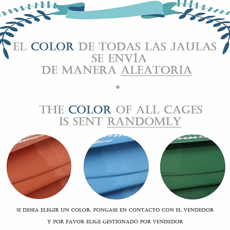 BPS Jaula para Pájaro Pajarera Periquito Canarios con Comedero Bebedero Saltado Perchas para Descanso Color al Azar 30x23x39 cm BPS-1185