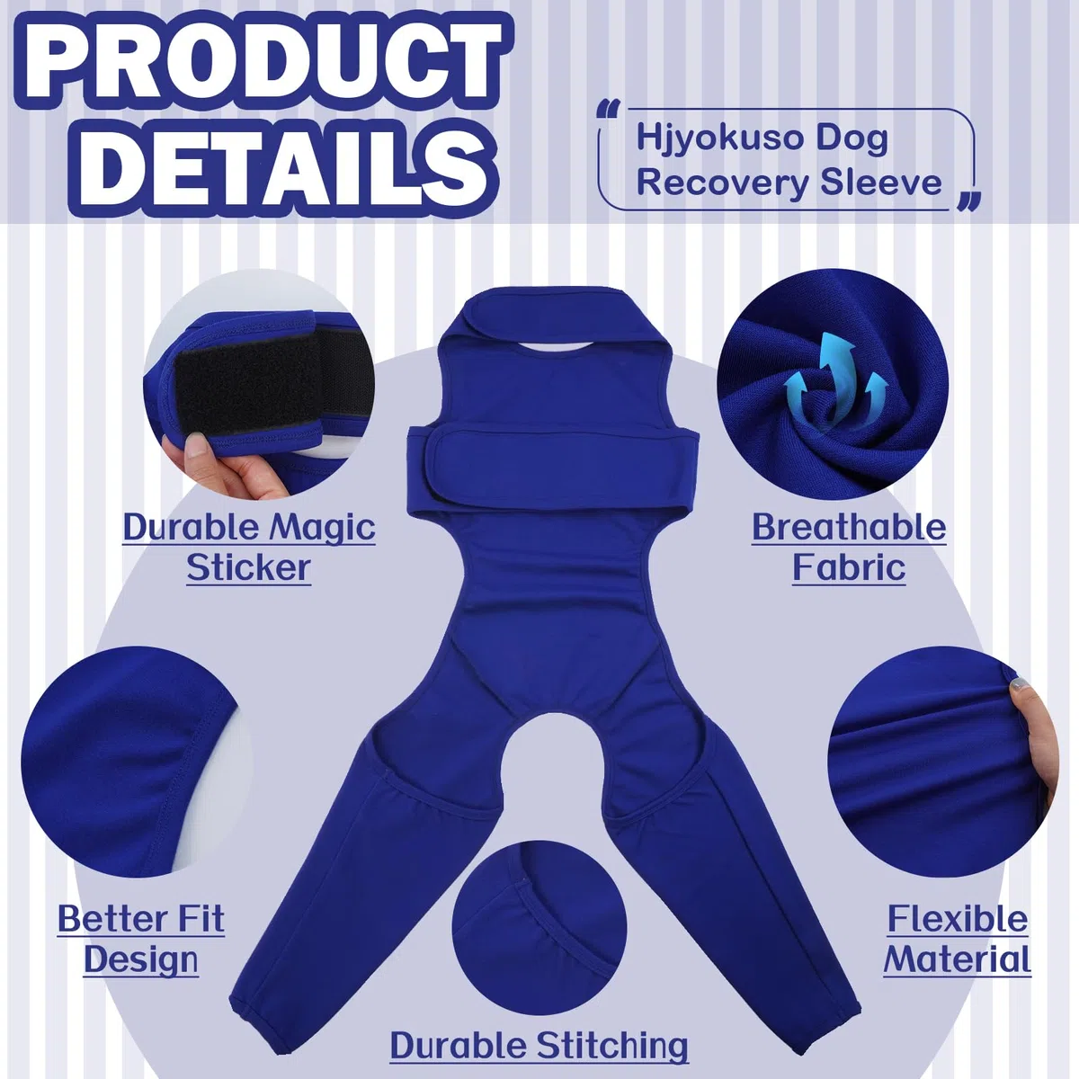 Traje de Recuperación para Perro, Recovery Sleeve, Traje Quirúrgico, Body Postoperatorio, Alternativa Al Collar Isabelino, Protector De Codo