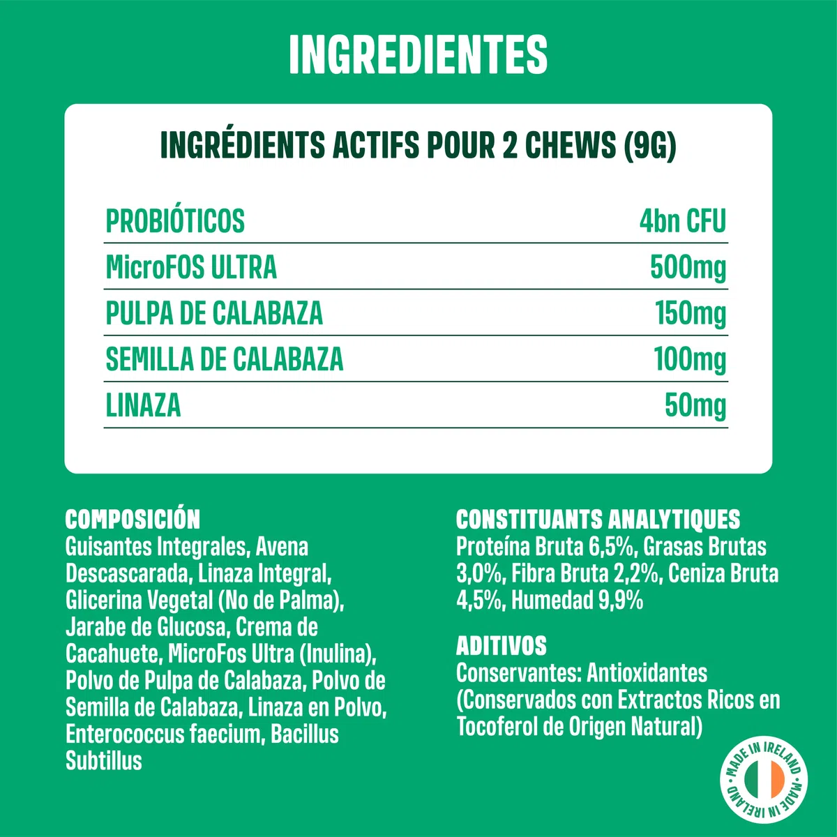 ivvi Probiotic Complemento Alimenticio para Perros Bienestar Digestivo – Probióticos, Calabaza, Avena, Semillas de Lino y Calabaza - 60 Deliciosas Golosinas Vegetarianas, 270g