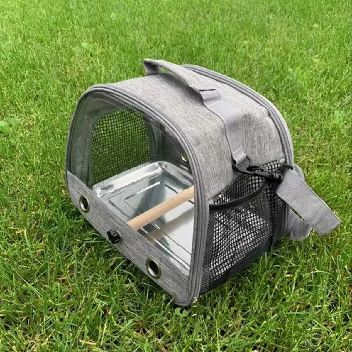 Jaula de Viaje para Pájaros con Percha y Bandeja, 33 * 24 * 26CM Bolsa Transportadora para Pájaros, Bolsa de Viaje para Loros