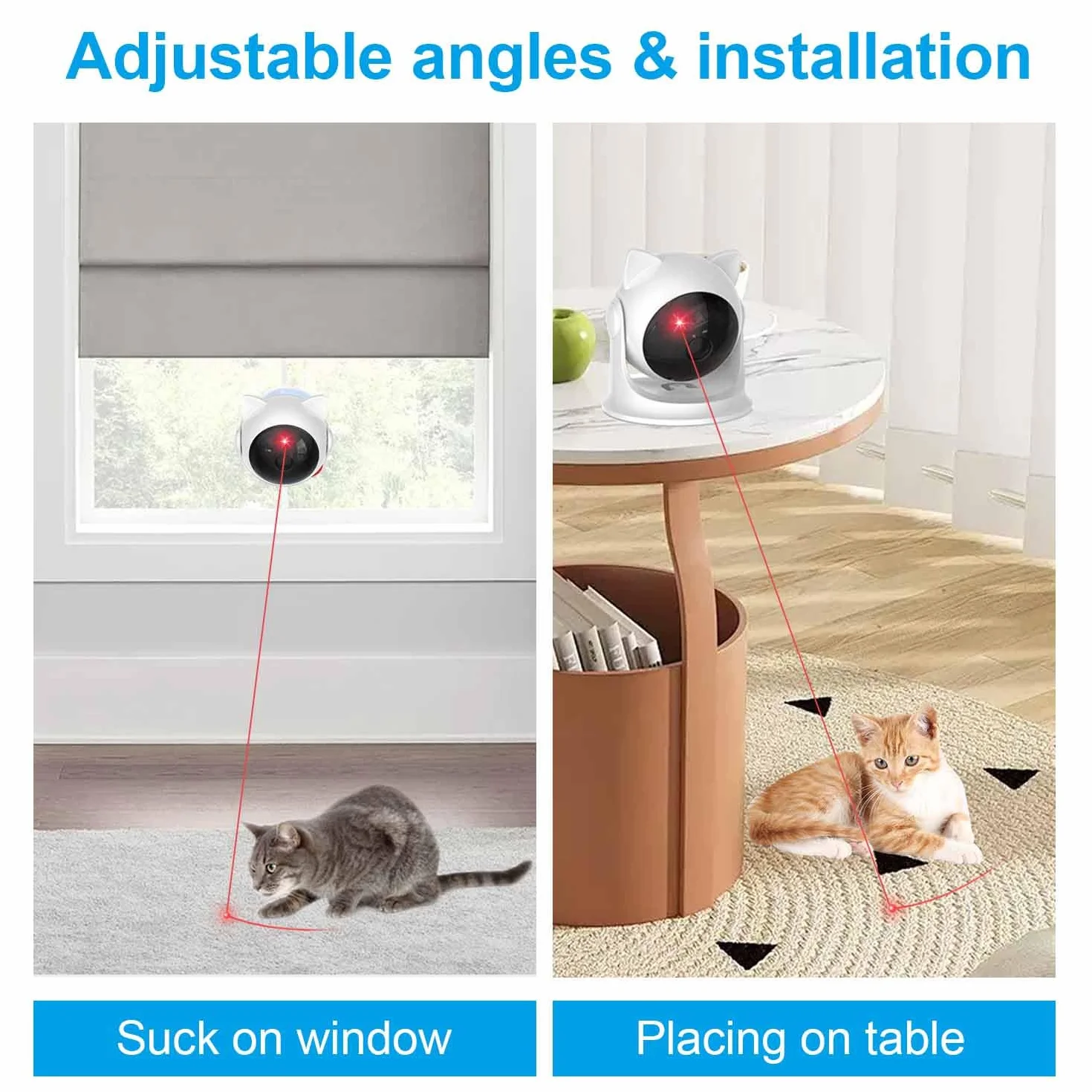 VOVIGGOL Juguete Automático Puntero para Gatos y Perros, Interactivo con USB C Recargable & Alcance Ajustable para Mascotas