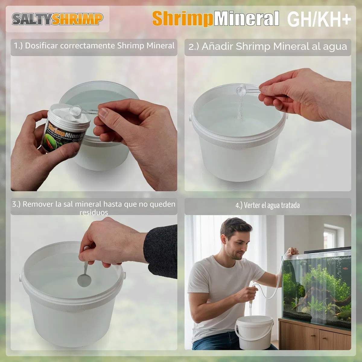 Shrimp Mineral GH/KH+ | 100g - Sal Mineral. Especialmente desarrollada para el Mantenimiento y la cría de gambas. para Agua de Acuario Neutra y remineralización