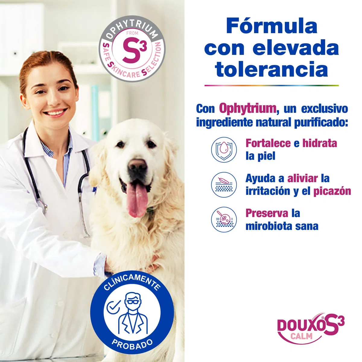 DOUXO® S3 Calm - Champú sólido para Pieles sensibles - Higiene para Perros y Gatos - Alivia y Protege - Fragancia hipoalergénica - 100 g