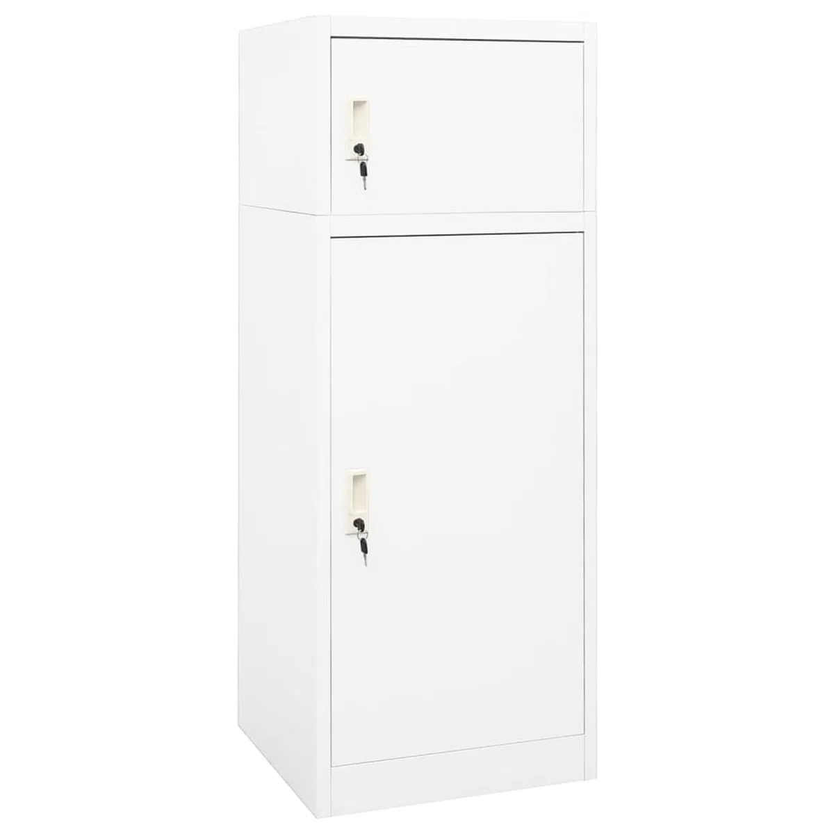 Homgoday Armario para montar a caballo de acero, color blanco, 53 x 53 x 140 cm, con puertas con cerradura y soporte para sillín, modelo 339599
