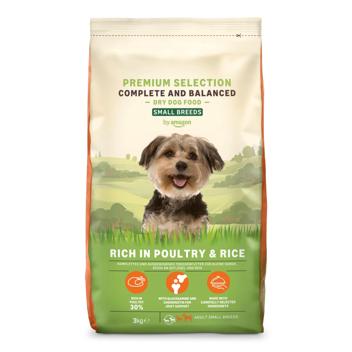 by Amazon Comida Seca Completa para Perros Rica en Pollo y arroz, 3 kg