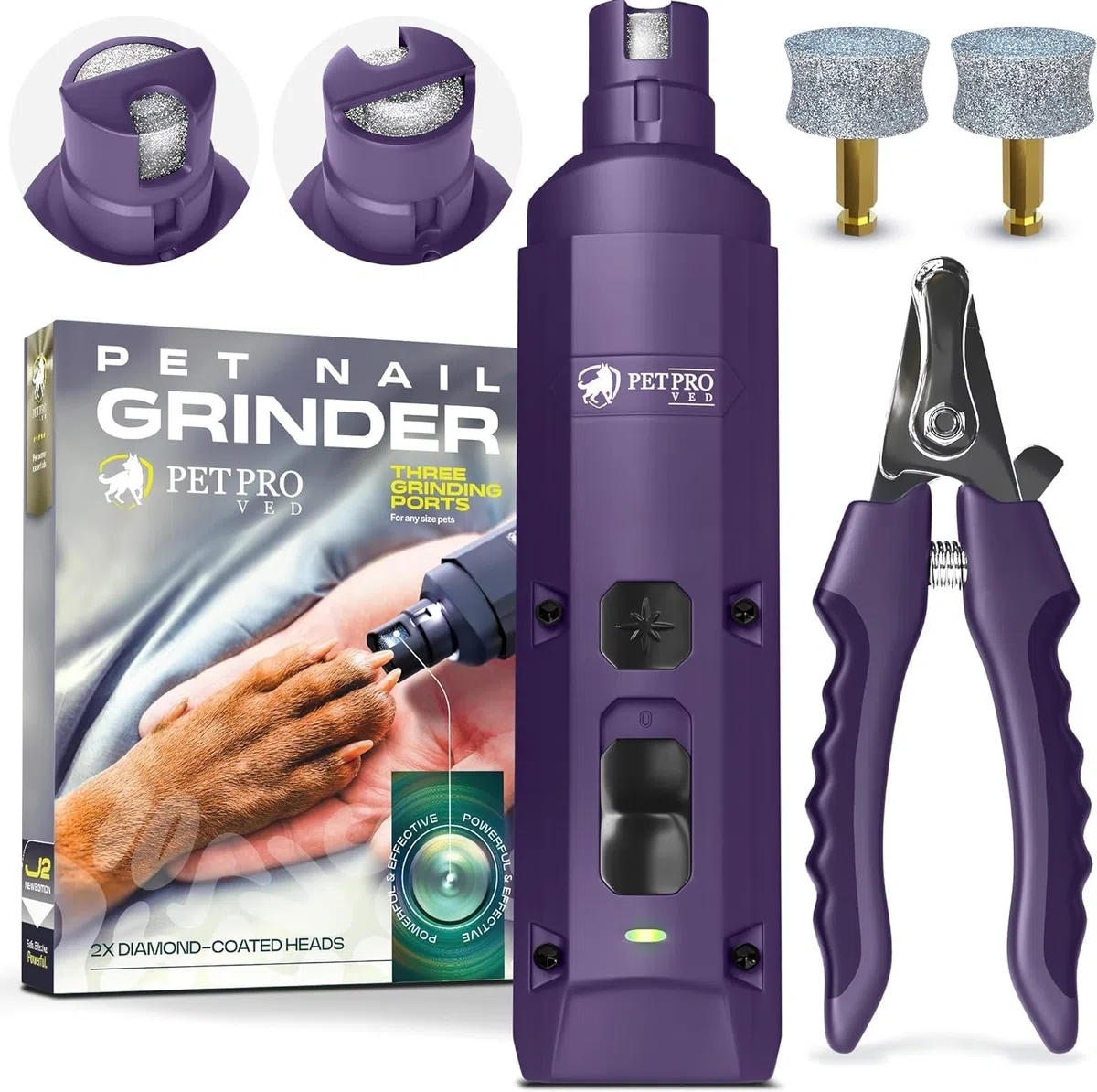 PETPROVED Lima Uñas Perro Cortauñas Electrico Corta Uñas Gatitos Perritos Grande Seguro Cortador Uñas Gato Perro Lima de Uñas Electrico Perros Mascotas