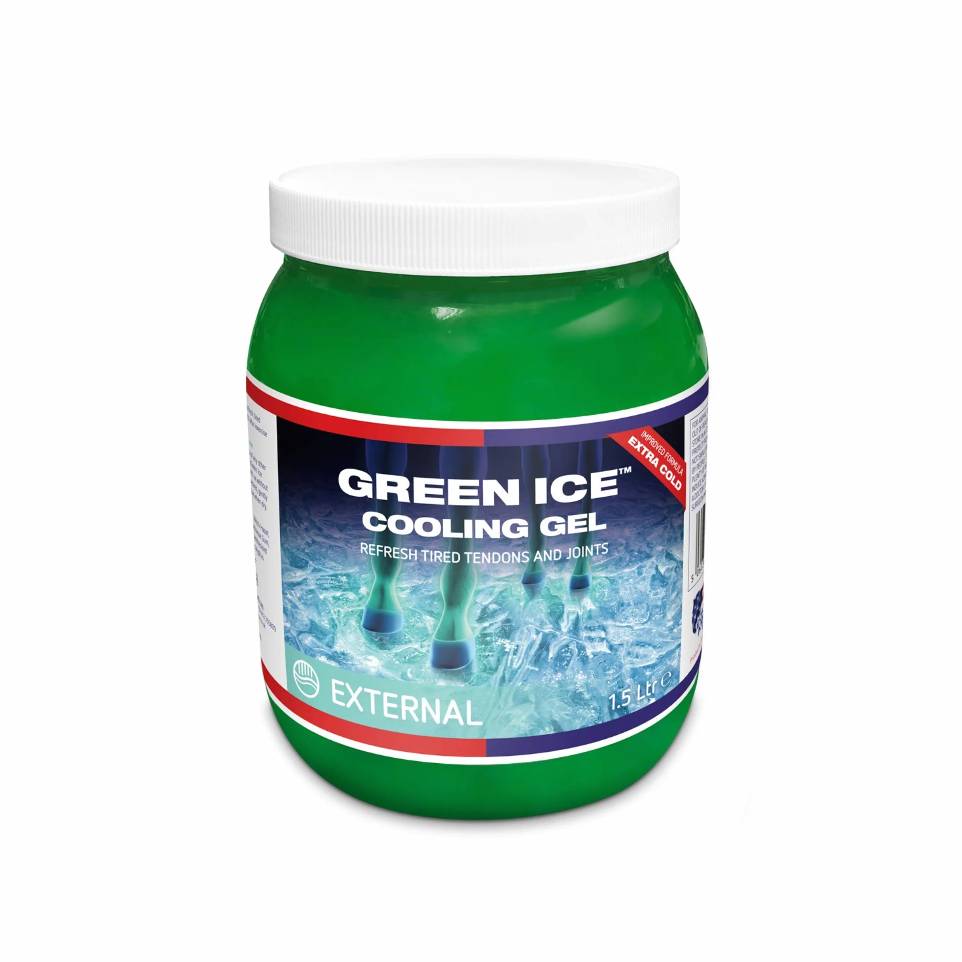 Green Ice Cooling Gel |Hochwertiges gebrauchsfertiges Ergänzungsfuttermittel für Pferde und Ponys | Linderung Von Gelenk- und Muskelverspannungen | 1.5 Litre…