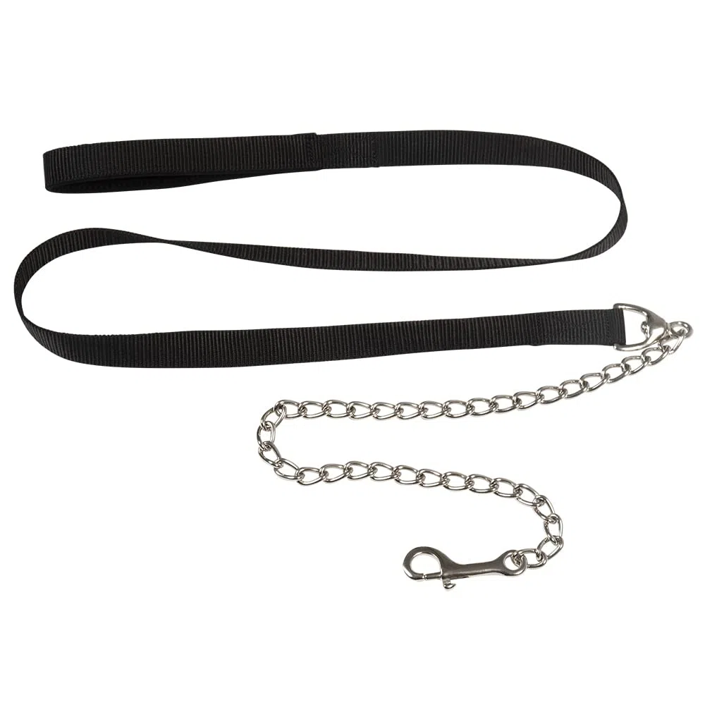PFIFF 102990 - Cuerda de guía con Cadena Larga de 70 cm con mosquetón, 200 cm, Color Negro