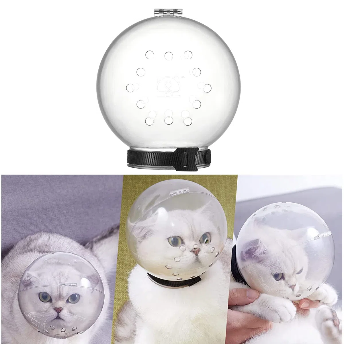 zalati Bozales para mascotas, tamaño ajustable, transparente, transpirable, máscara de protección para gatitos y perros