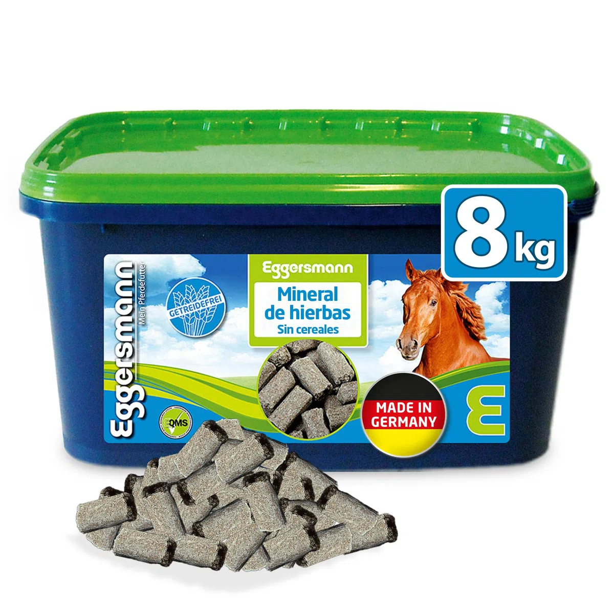 Eggersmann Mein Pferdefutter Terminal de Hierbas sin Cereales, 8 kg, sin Cereales, alimento Mineral para Caballos, para apoyar el metabolismo, Apto para Caballos sensibles a Las alergias