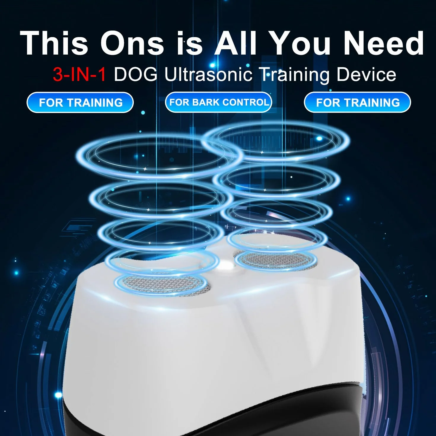 Antiladridos para perros, portátil ultrasónico para perros, ultrasonidos antiladridos luz LED, frecuencia ajustable anti aboiement pour chien para perros grandes, medianos pequeños, perros