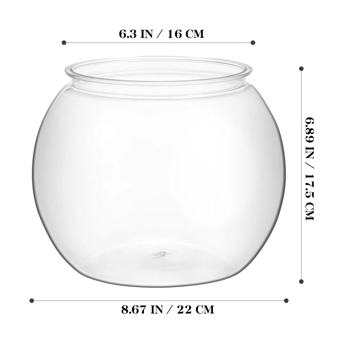 VANZACK Peceras de plástico Transparente para Acuario, pecera para Peces Betta, pecera irrompible para Peces Betta, Dorados, Recuerdo de Boda, decoración de Escritorio