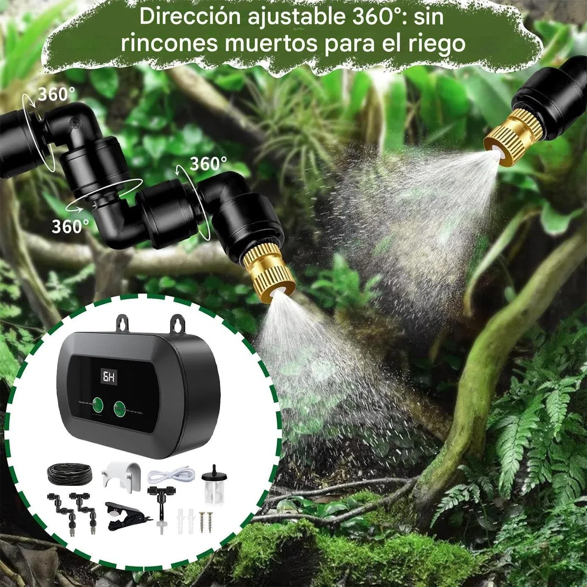 Humidificador Para Terrario - Automático De Nebulización Con Temporizador Para Terrarios,Difusor Silencioso Con Boquillas Ajustables Y Pulverización Manual Para Terrarios Y Vivarios