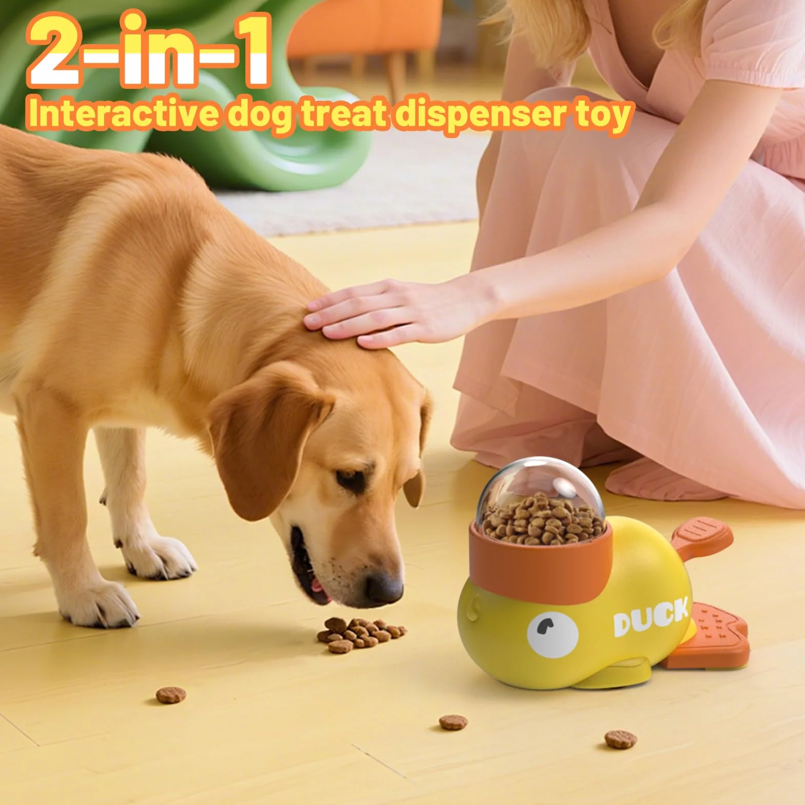 Juguete Interactivo para Perros y Gatos Duck Dog Treat Dispenser Alimentador Lento para Perro Perros Apto para Cualquier Raza Puzzle Perros De Regalo