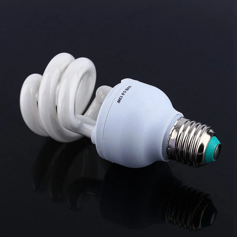 Haofy Luces para Reptiles 13W UVB 5.0 E27, Bombilla Compacta en Espiral de Ahorro de Energía para Tortuga, Serpiente y Lagarto