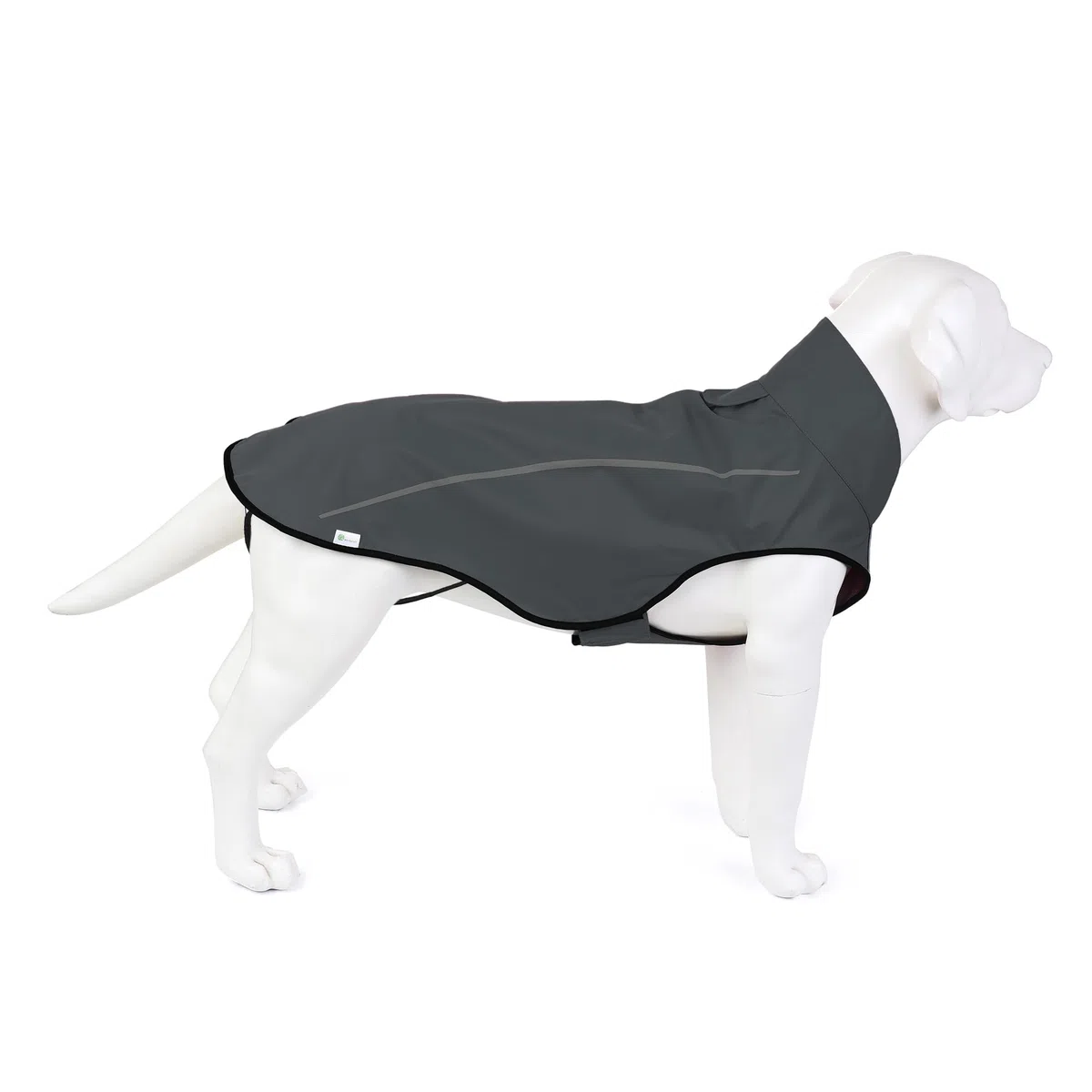 Milla de Vida Alta | Chubasquero para Perros | Ropa para Mascotas Ajustable e Impermeable | Chaqueta Impermeable Ligera con Raya Reflectante | Fácil de Poner (Gris Oscuro, S)