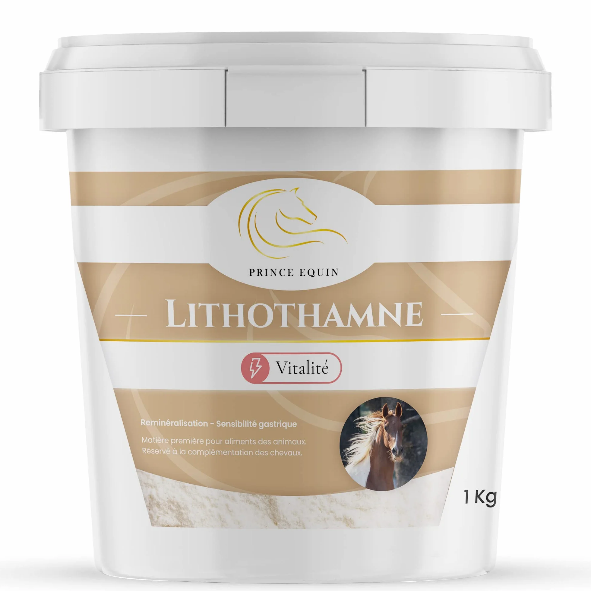 LITOTHAMNE - Complemento nutricional Caballo - Cubo de 1 kg - Calcio natural - Ayuda a regular la acidez gástrica - Remineralización - Marca francesa (Seau 1 kg)