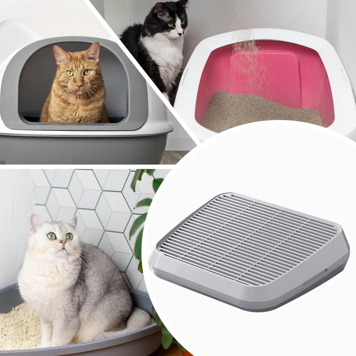 Escalón para Caja De Gatos | Bandeja Antiderrapante para Evitar Rastros De con Rampa - Bandeja Antirrastreo Doble Capa para Mascotas Pequeñas Y Mayores