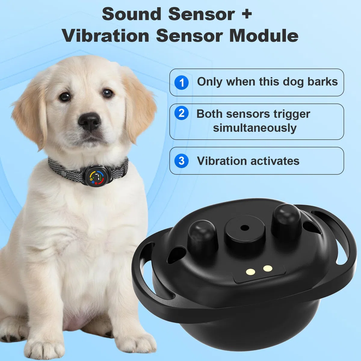 Collar Antiladridos Perros Collar Adiestramiento, Collar Adiestramiento Perros Pequeños, 7 Niveles de Intensidad Ajustables, Impermeable IP67, para Perros pequeños