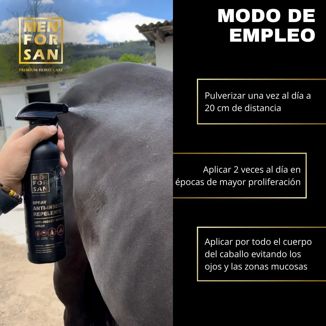 MENFORSAN Spray Anti-Insectos Repelente, 5L | con Margosa, geraniol y lavandino | Bio, 100% Natural | Premium Horse Care