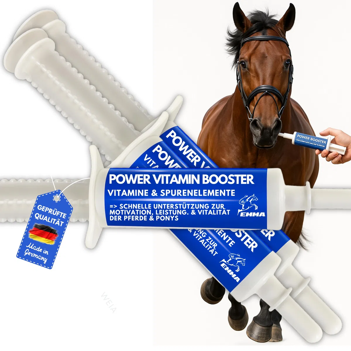 Pasta vitamínica para Caballos I Potenciador de energía Vitaminas B I Complejo vitamínico B12 Lisina Zinc I Minerales I Fortalece el Sistema inmunológico I Vitamina E Oligoelementos Oldie Mares 3pc.