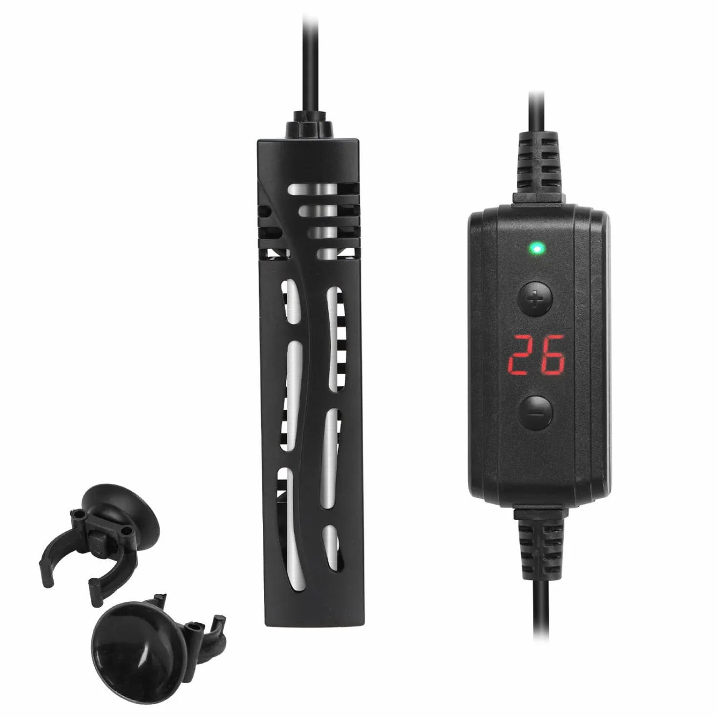 Nobleza 50W Calentador Digital 50W para Acuario Sumergible, Control Externo 15-35°C, Seguro para Peceras 10-50L
