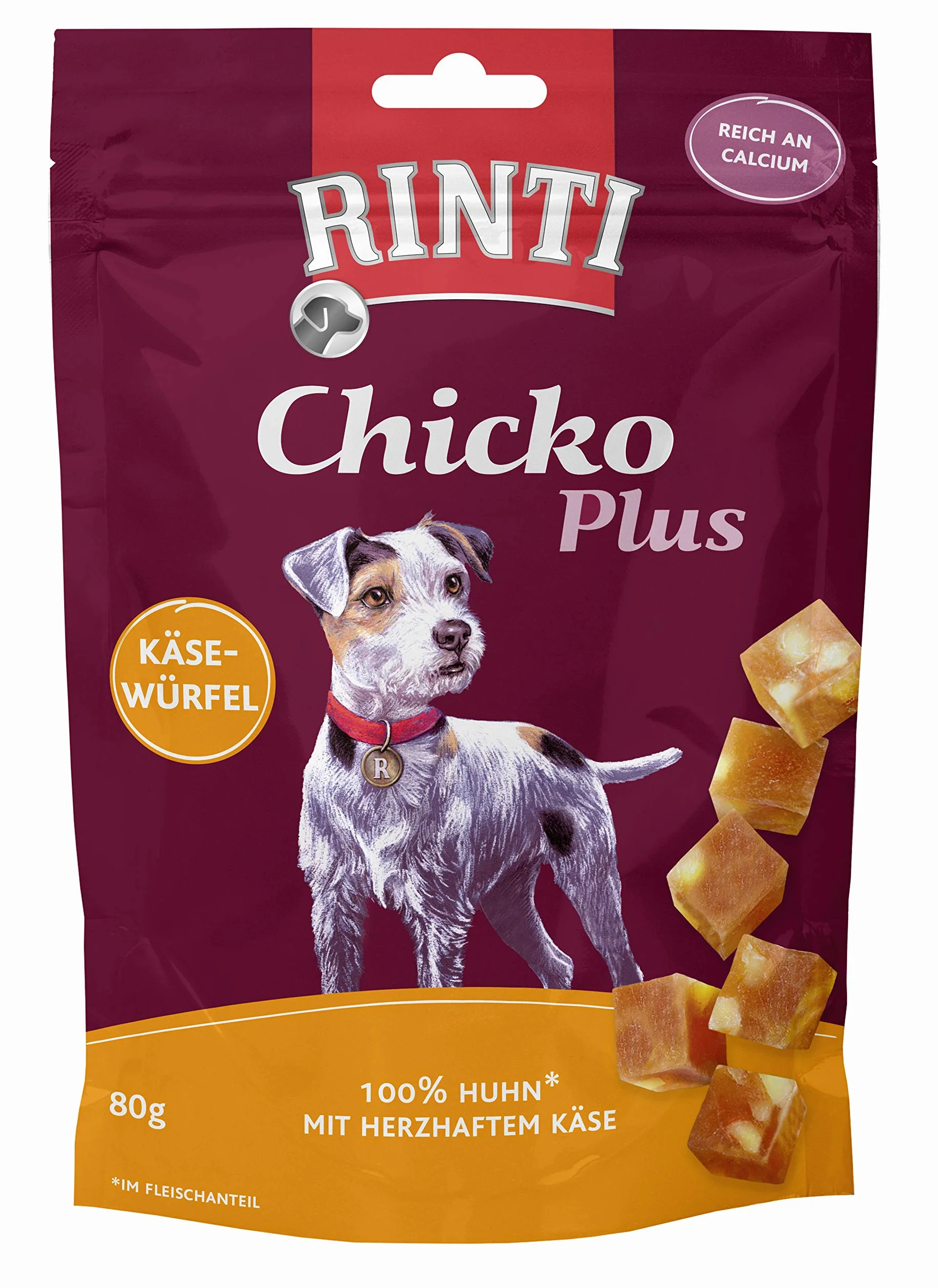 Rinti Extra Chicko Plus - Cubo de Queso con Pollo, 12 Unidades (12 x 80 g)
