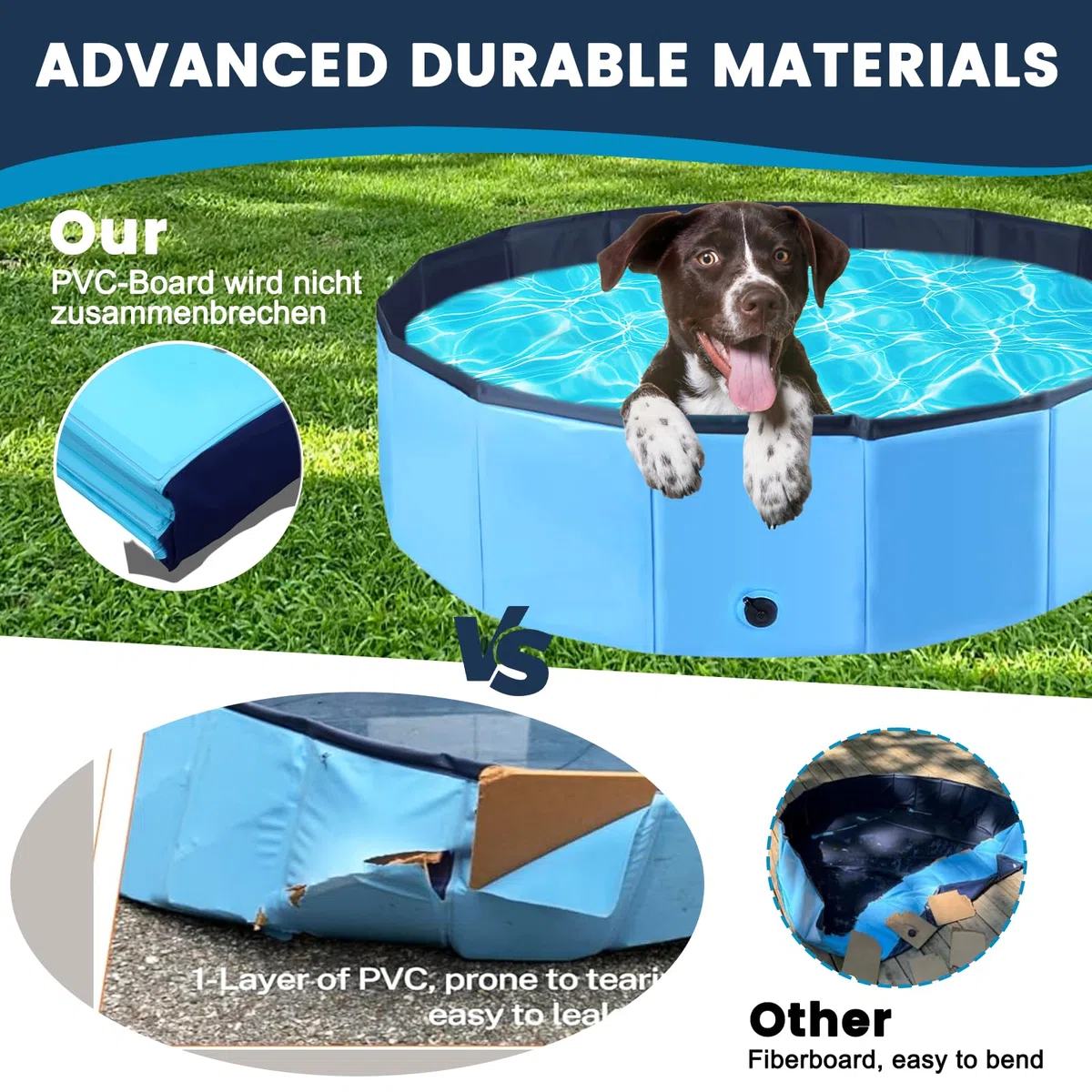 Piscina para Perros,120X30CM Piscina para Mascotas Perros,Bañera para Perros,Bañera Portátil para Mascotas,Piscina Plegable para Perros,para Mascotas, niños, Piscina, Antideslizante, portátil