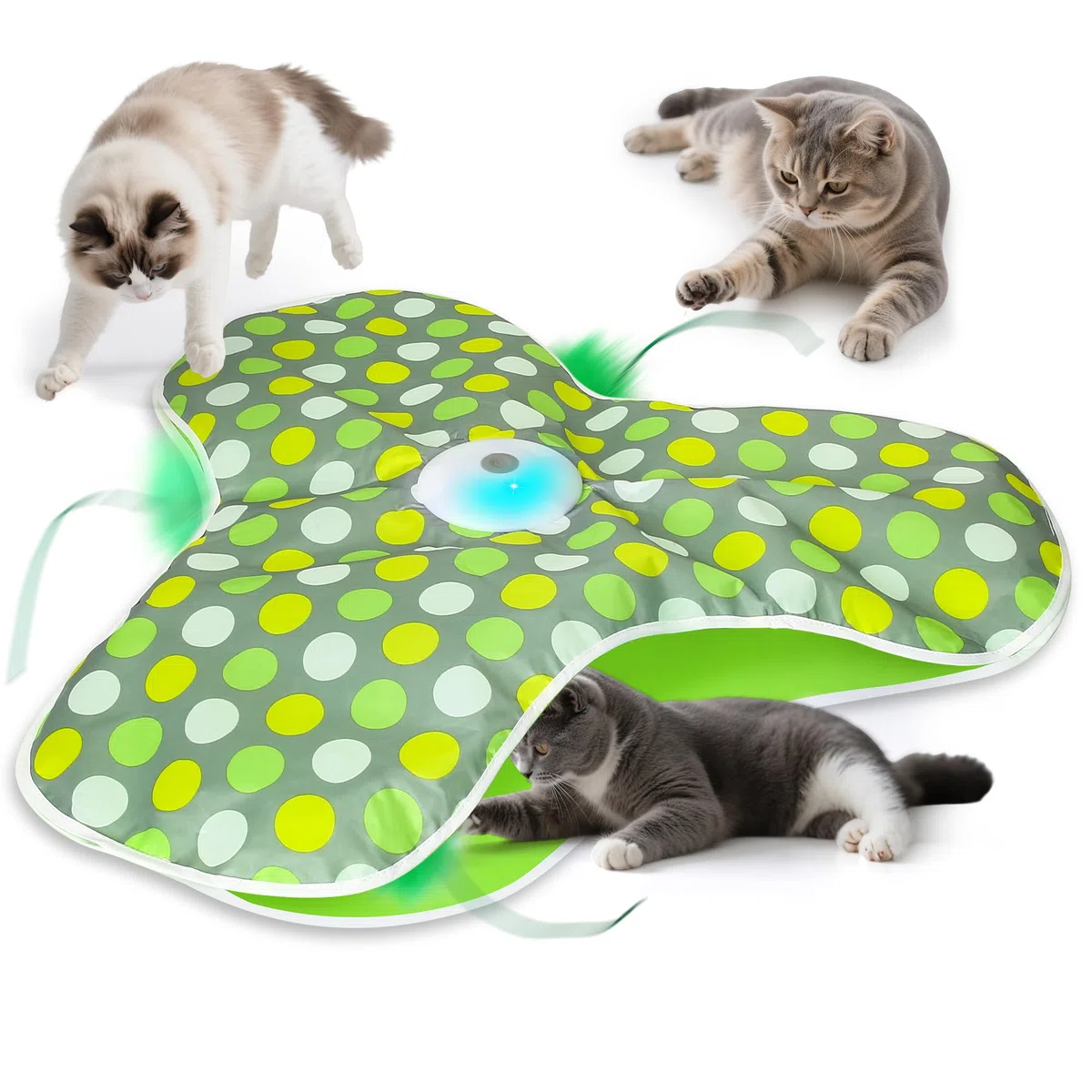 Juguete interactivo para gatos autoempleo, juguete eléctrico de inteligencia para gatos con plumas extraíbles, juego de captura automática de ratones, carga USB