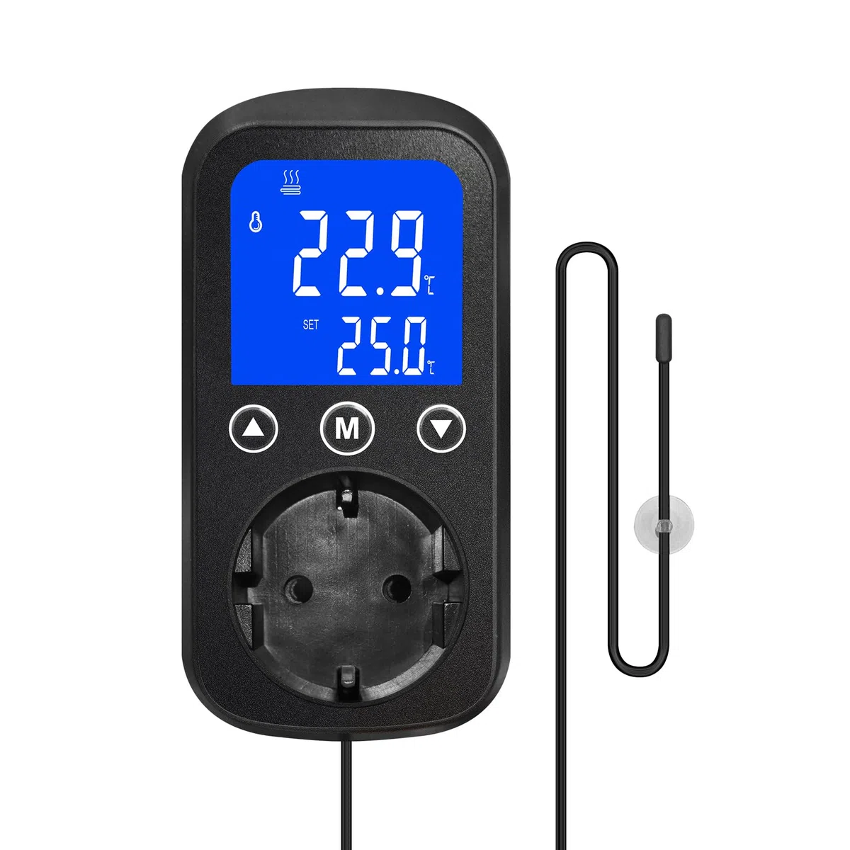 KETOTEK KT2100 Controlador PID Temperatura con Atenuación Termostato 2A 460W Sonda Impermeable para Terrario, Reptiles, Acuario, Lámpara Calor
