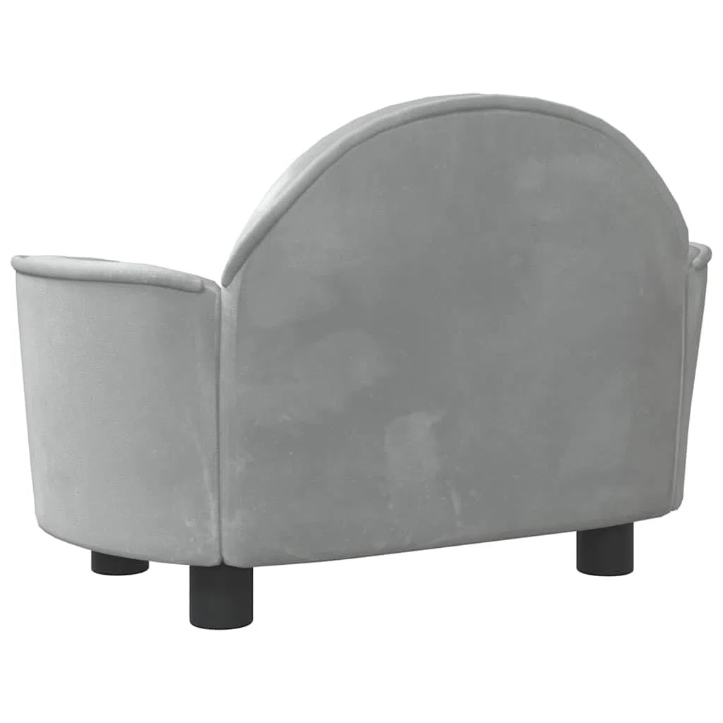 vidaXL Cama para Perros de Terciopelo Gris Claro 66x40x45 cm, sofá para Perros, Cama para Cachorros, Asiento para Perros, sofá para Mascota