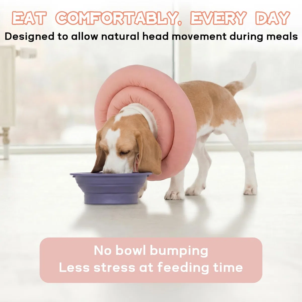 Collar Isabelino Suave para Perros para Cuello y Parte Superior del Cuerpo, Collar Postoperatorio Impermeable con Cordón Ajustable, Alternativa Cómoda al Cono Rígido, Rosa Empolvado S
